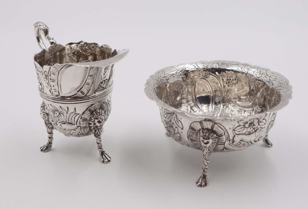Antique Silver Sugar & Cream. View II