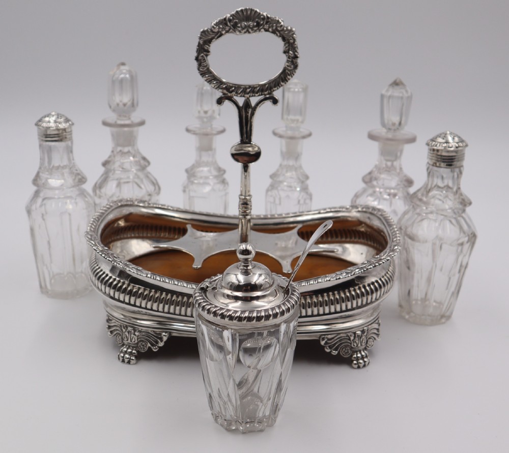 Antique Silver Seven Bottle Cruet. View II