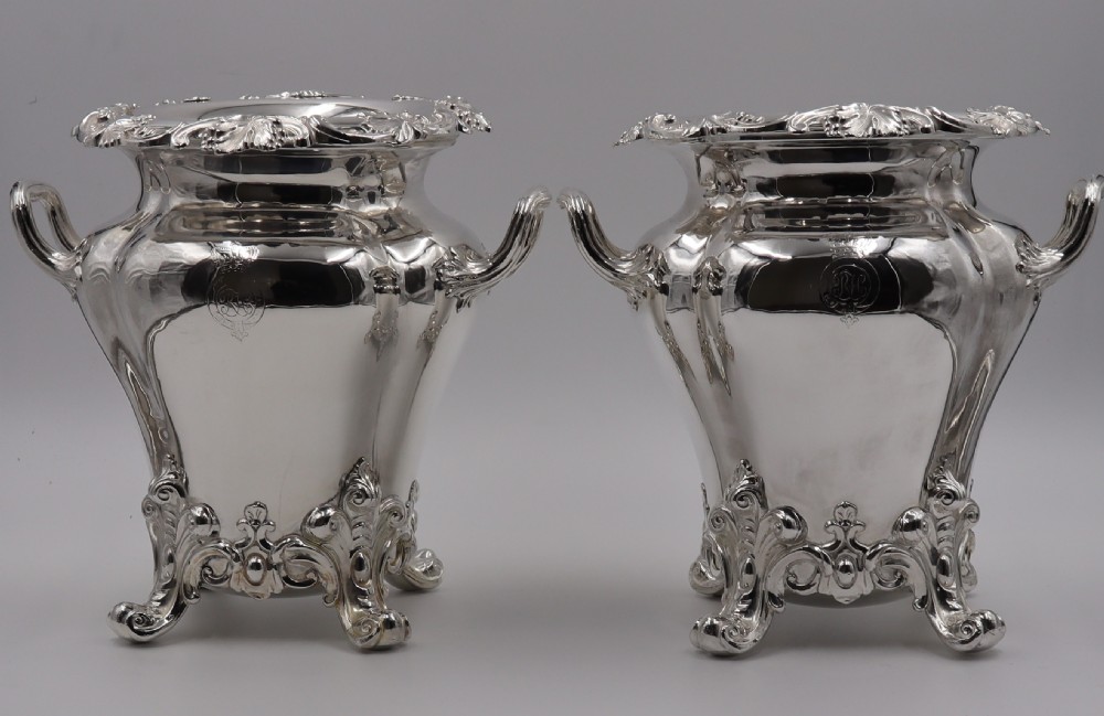 Old Sheffield Plate Wine Coolers.
