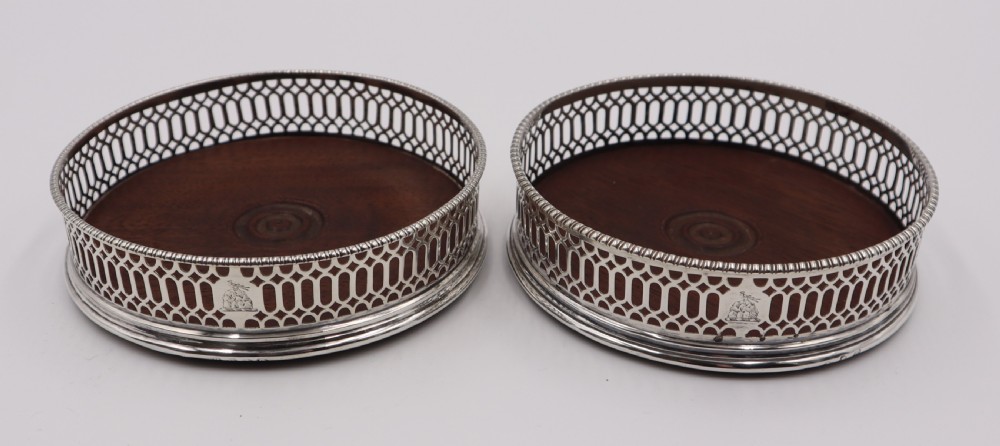 Antique Silver Coasters.