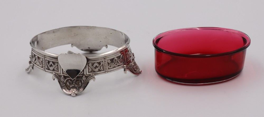 Set Of Six Antique Silver Salts. View V