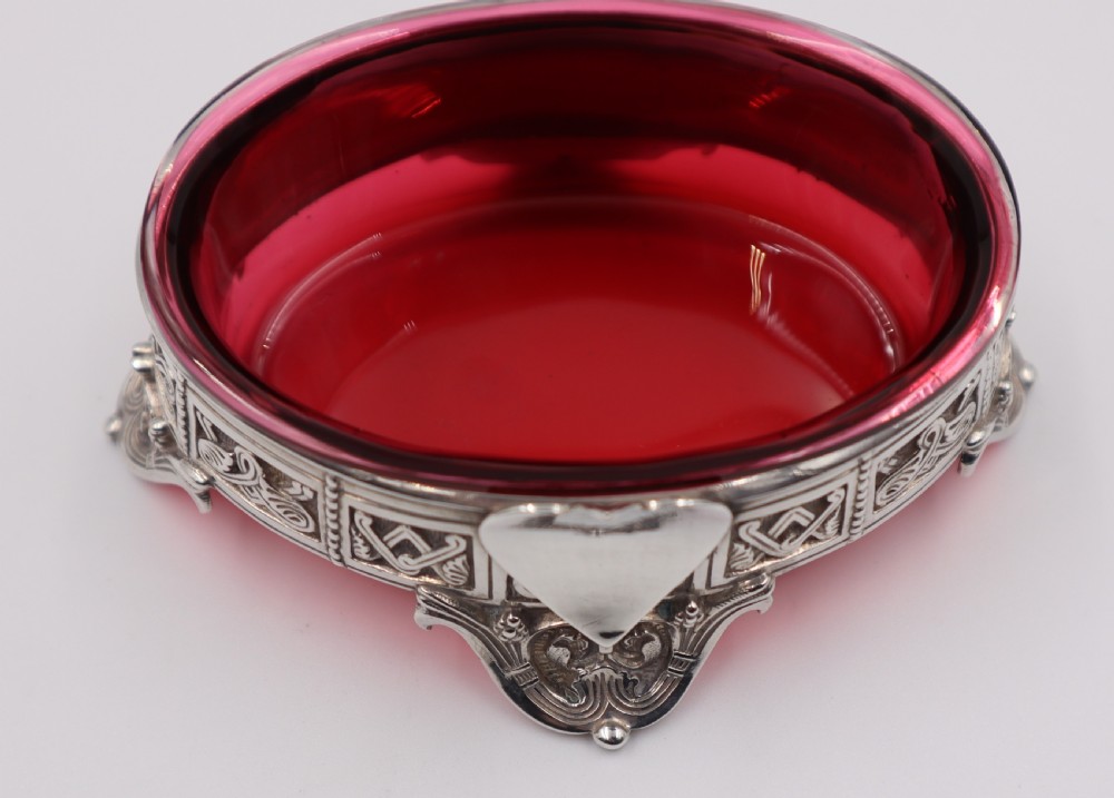 Set Of Six Antique Silver Salts. View VI