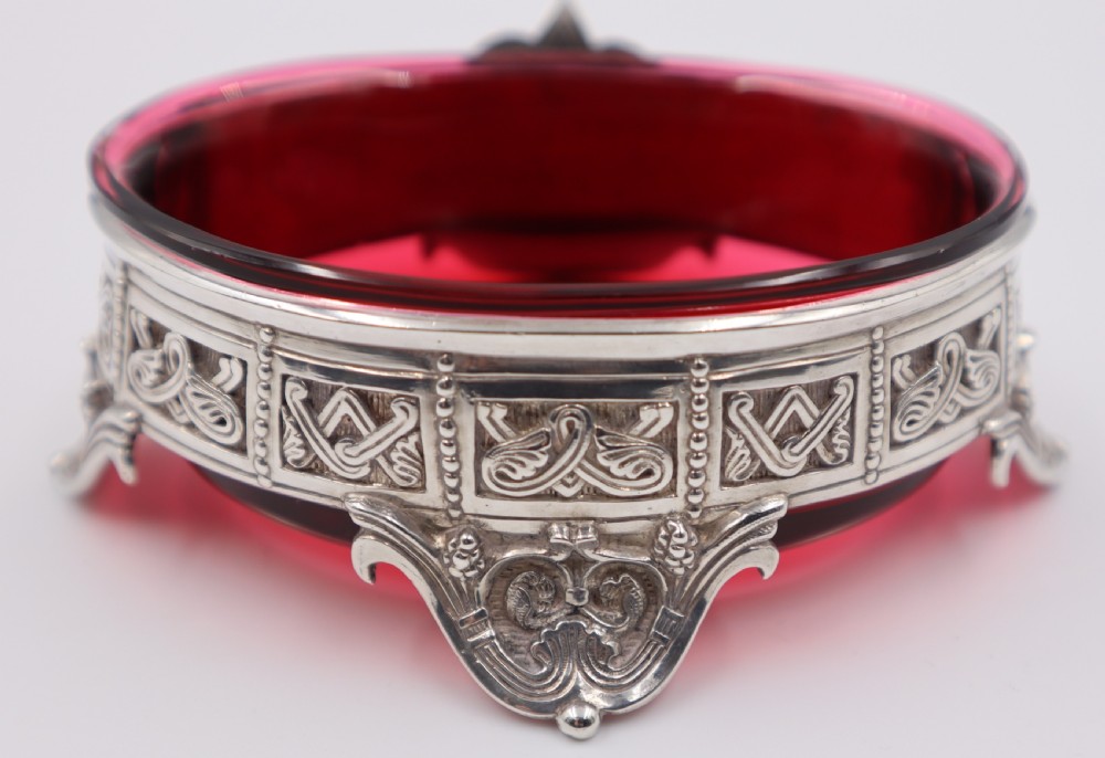 Set Of Six Antique Silver Salts. View VIII