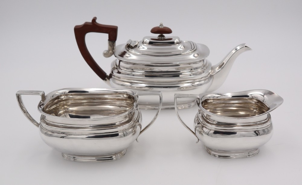 Harrods Three Piece Silver Tea Set.