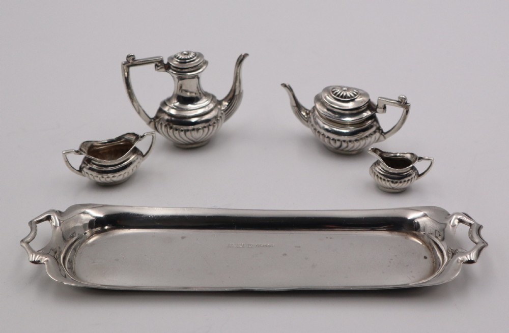 Silver Miniature Tea Set & Tray. View II