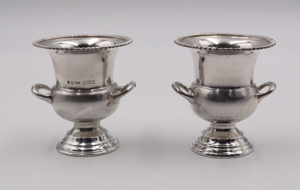 Pair Silver Vases.
