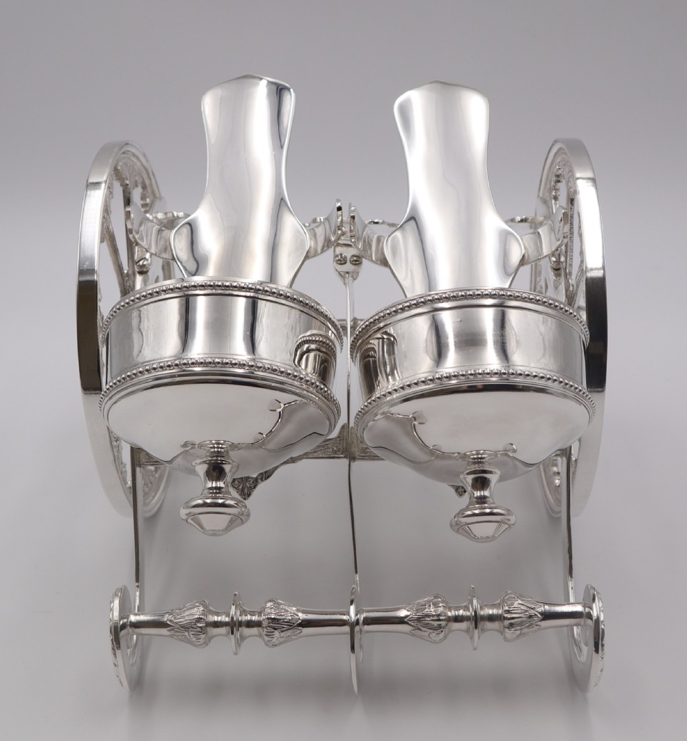 Vintage Silverplated Gun Carriage Wine Cart. View III