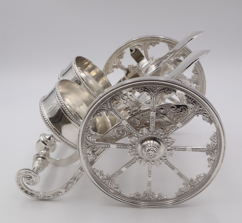 Vintage Silverplated Gun Carriage Wine Cart. View IV
