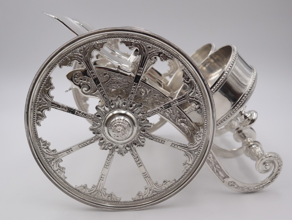 Vintage Silverplated Gun Carriage Wine Cart. View VI