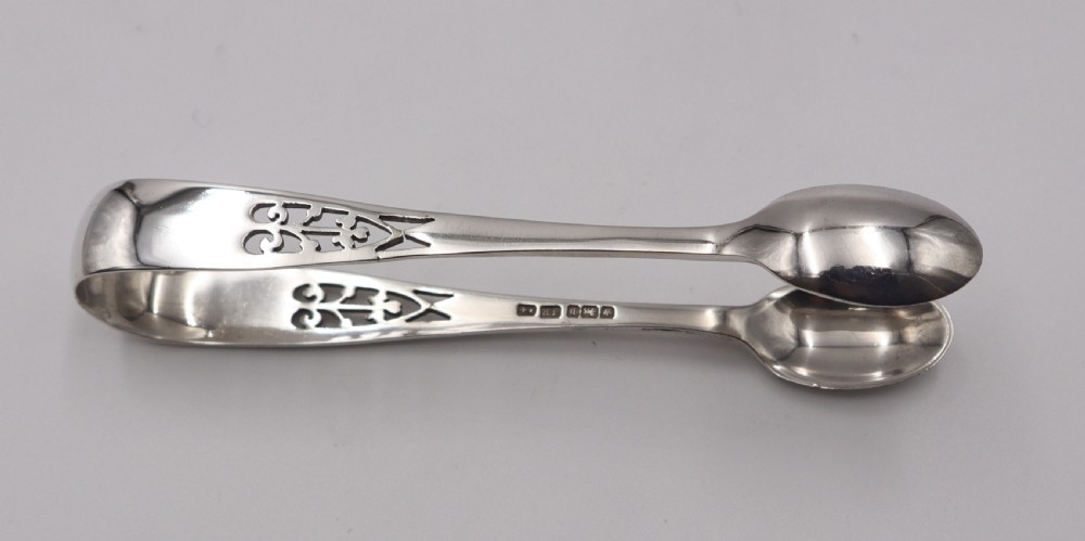 Antique Silver Spoons & Sugar Tongs. View IV