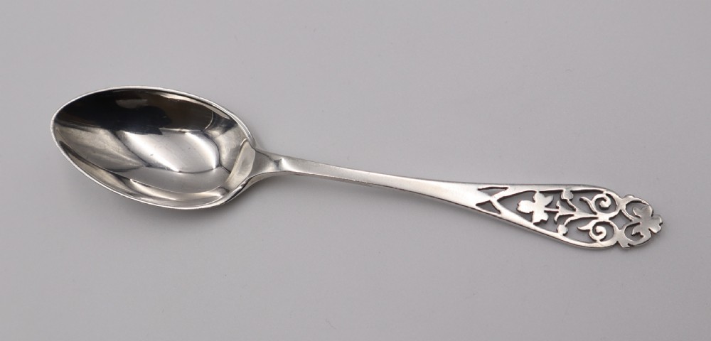 Antique Silver Spoons & Sugar Tongs. View V