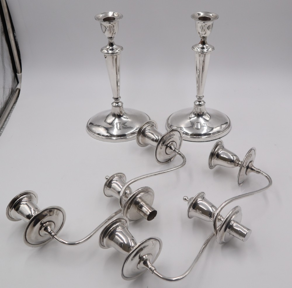Antique Old Sheffield Plate Candelabra. View II