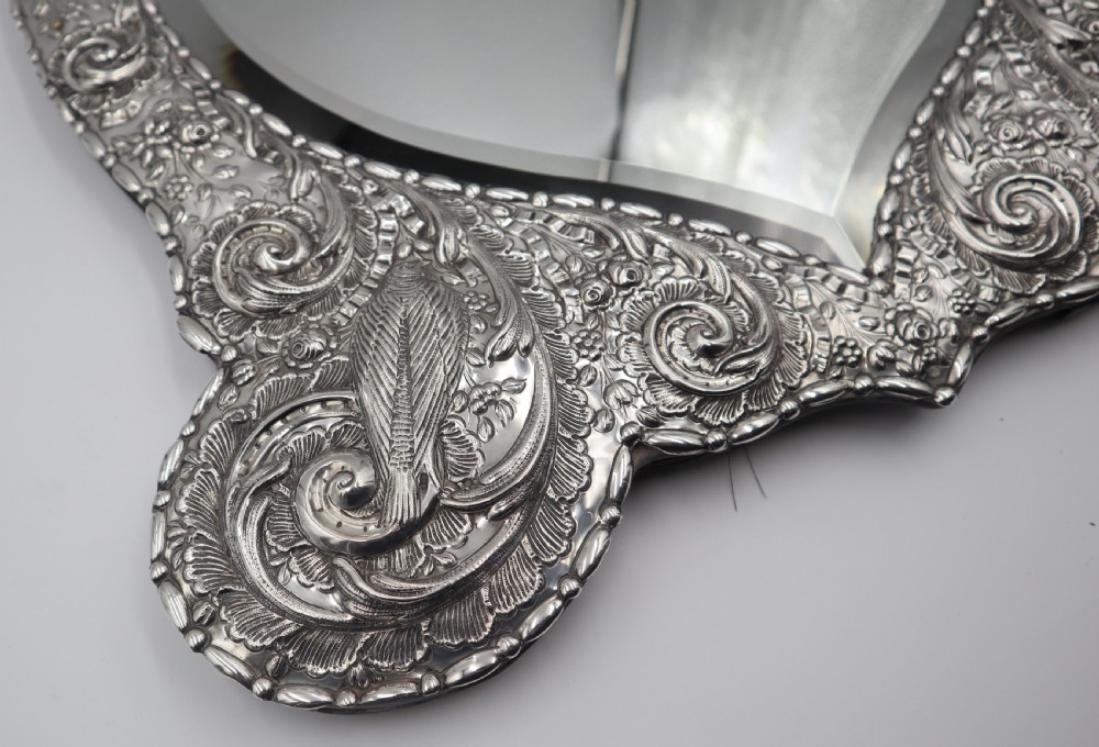 Huge Antique Silver Mounted Mirror. View IV