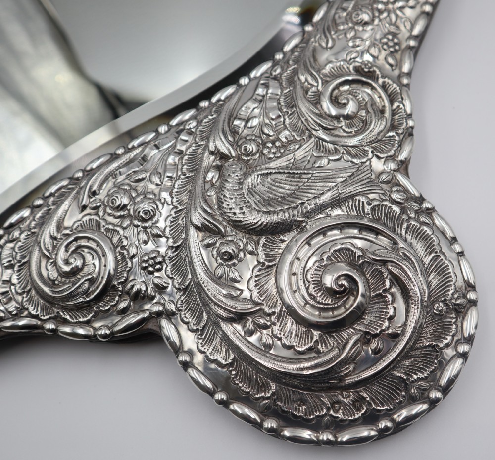 Huge Antique Silver Mounted Mirror. View V