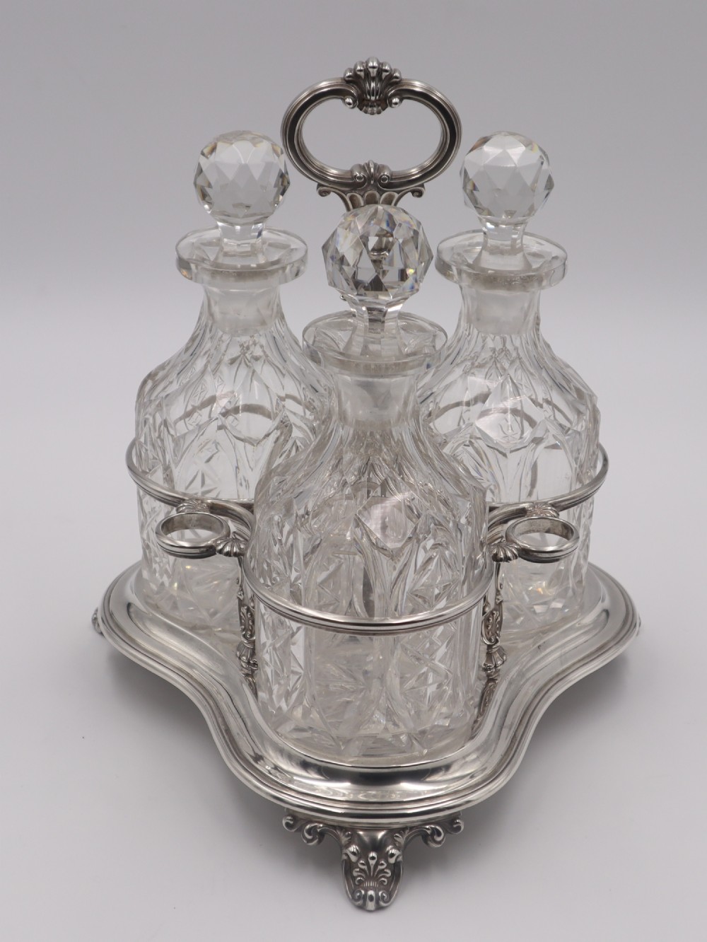 Antique Silver Decanter Stand.