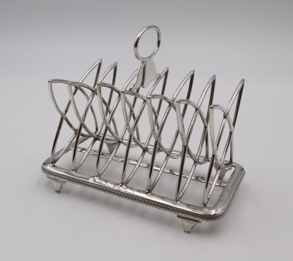 Antique Silver Toast Rack. View III