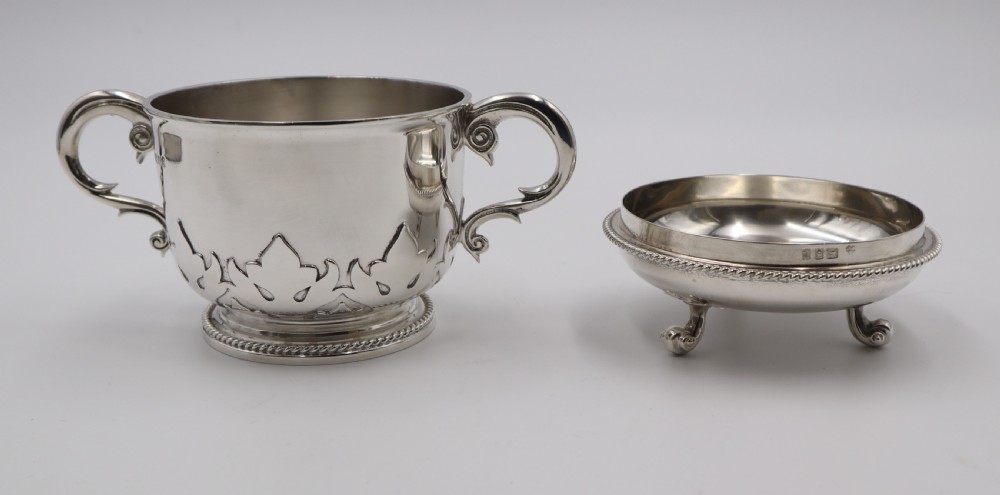 Antique Silver Porringer & Cover. View IV