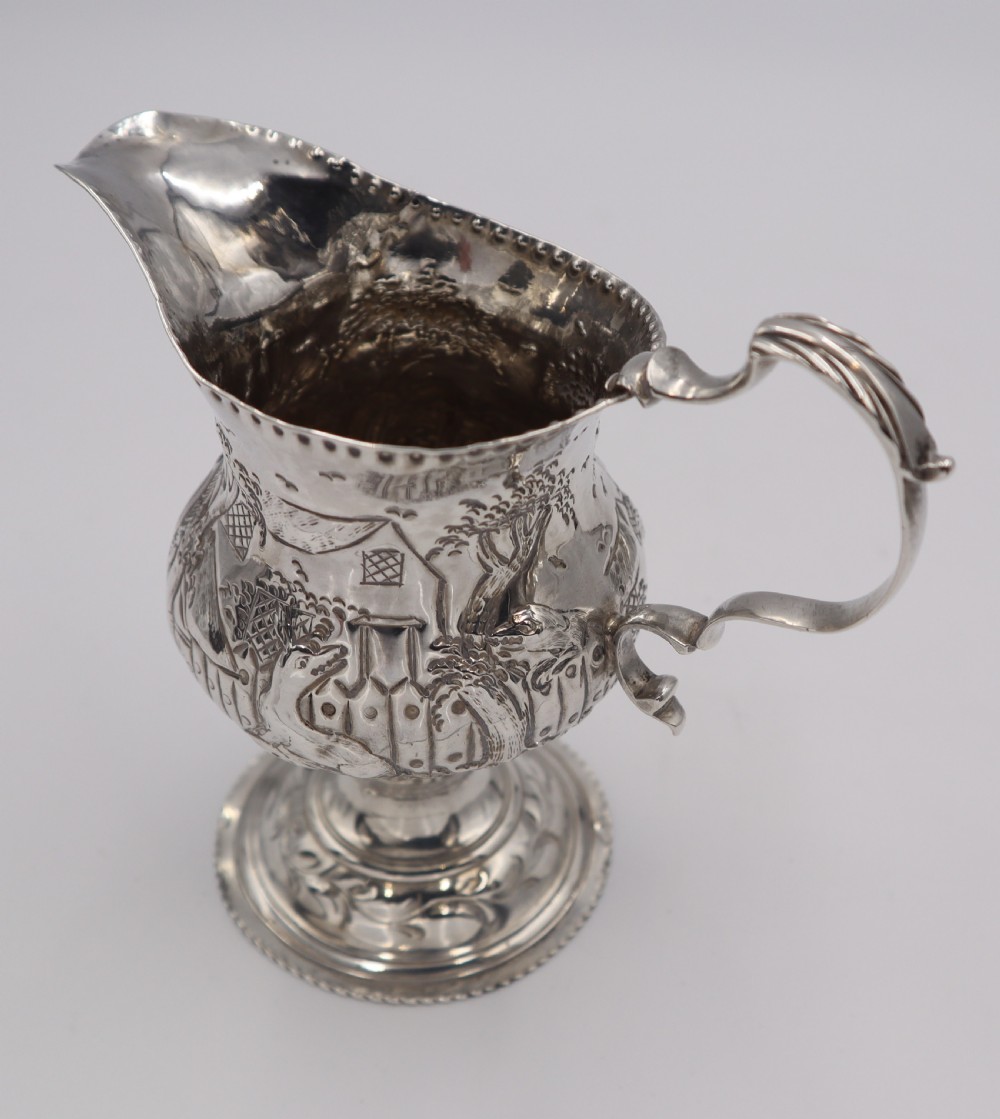 Antique Silver Cream Jug. View V