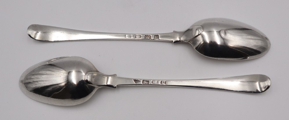Pair Antique Silver Serving Spoons. View II