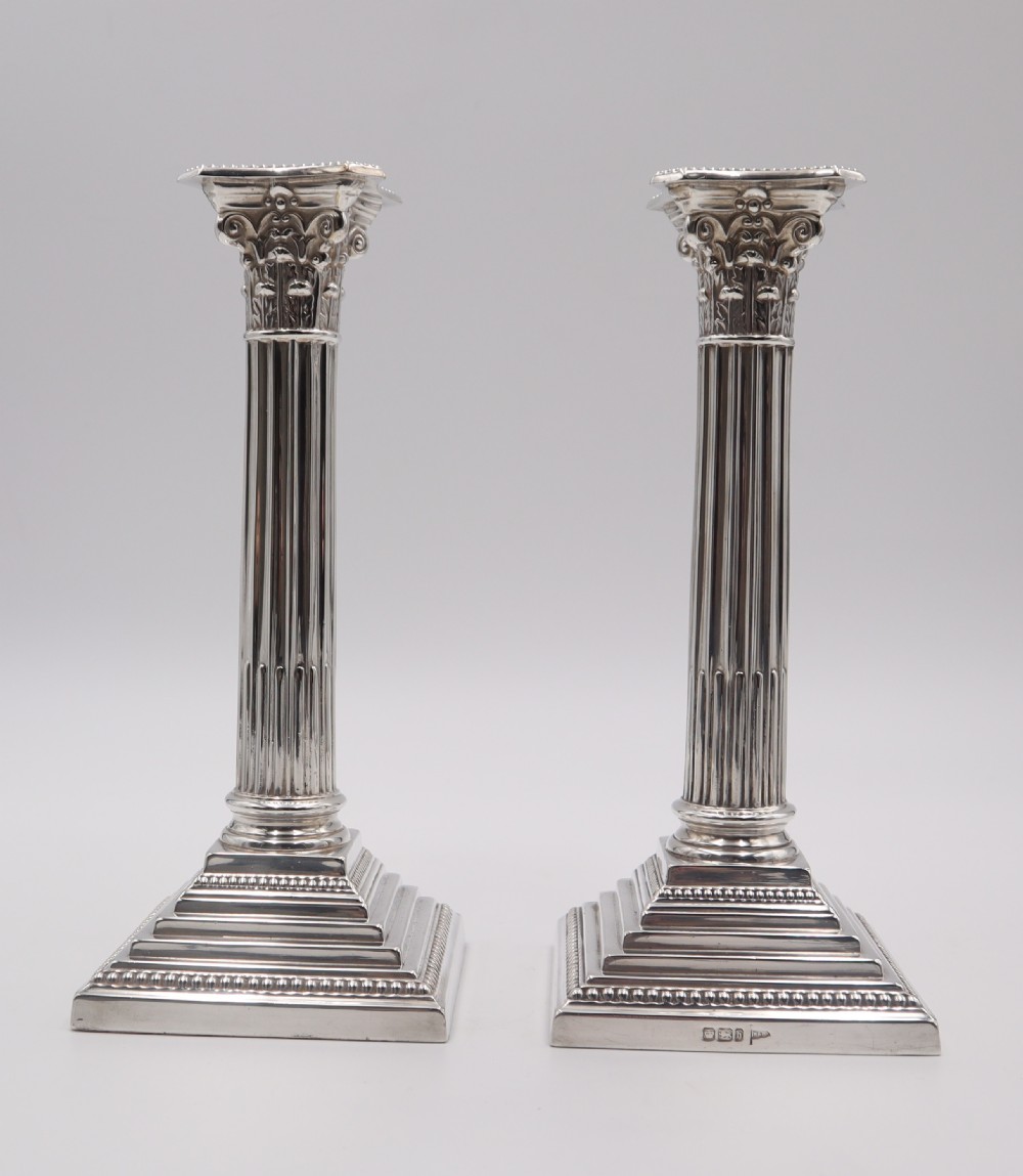Antique Silver Candlesticks.