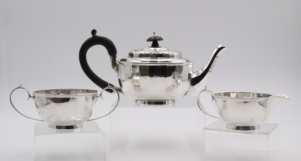 Silver Three-Piece Tea Set.