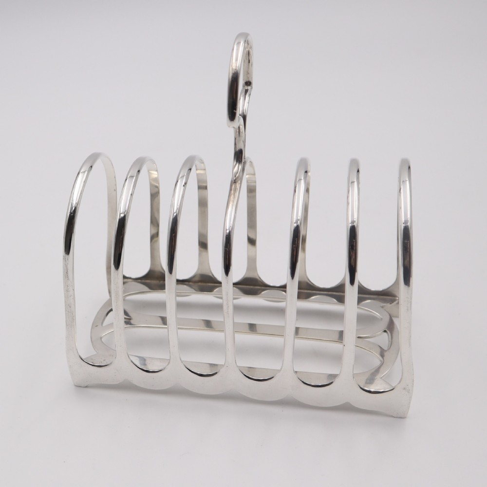 Large Antique Silver Toast Rack. View II