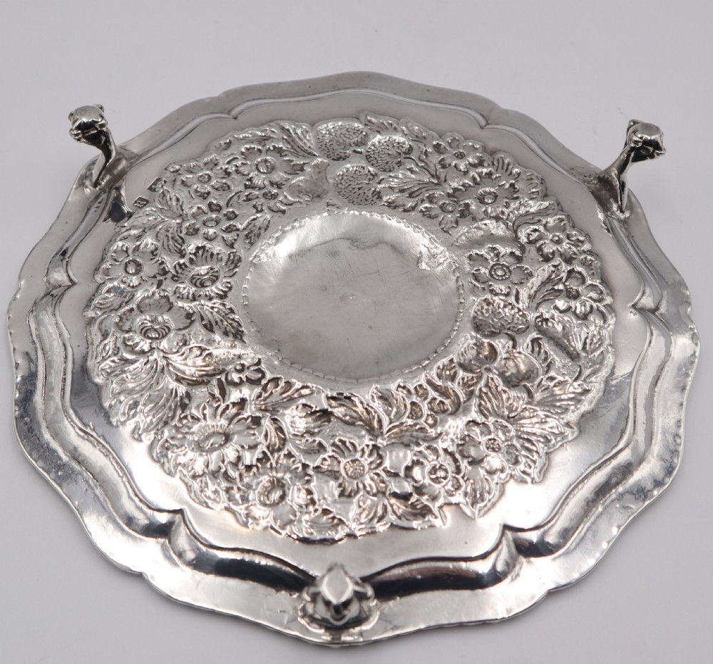 Pair Of Antique Silver Salvers. View IV