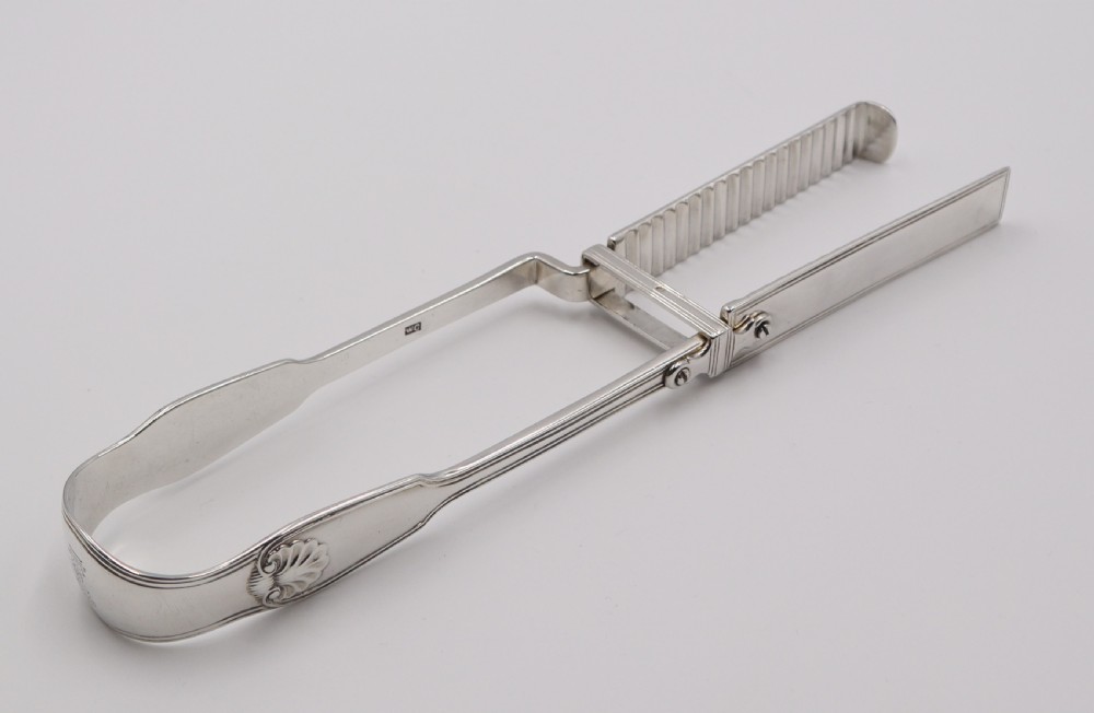 Antique Silver Asparagus Tongs. View II