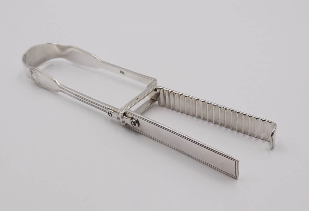 Antique Silver Asparagus Tongs. View III