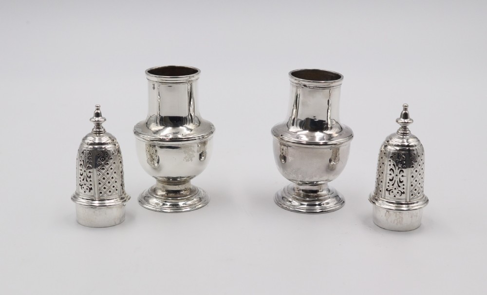 Antique Silver Pepper Pots. View II