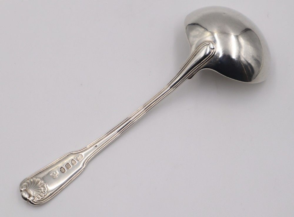 Set Of Four Antique Silver Sauce Ladles. View IV