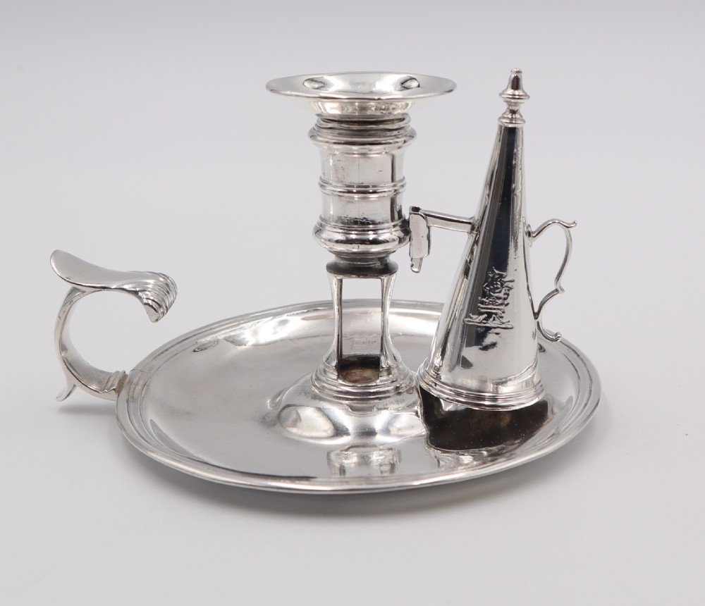 Antique Silver Chamber Stick.
