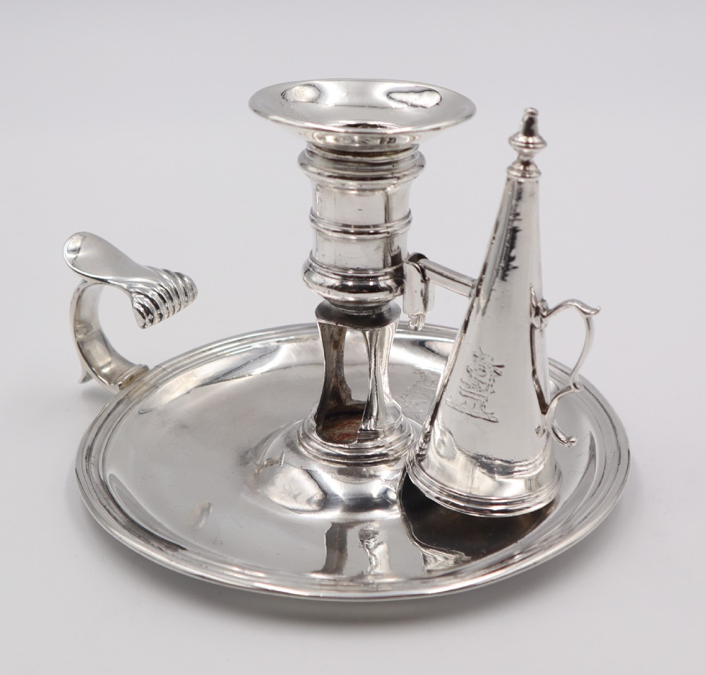 Antique Silver Chamber Stick. View II