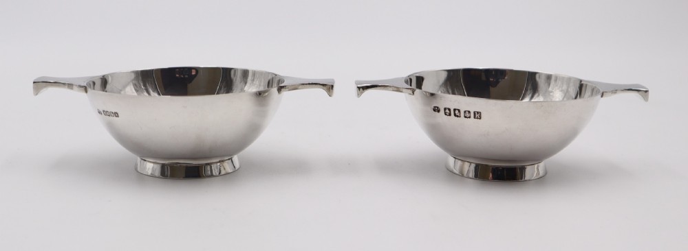 Pair Of Scottish Silver Quaiches. View II