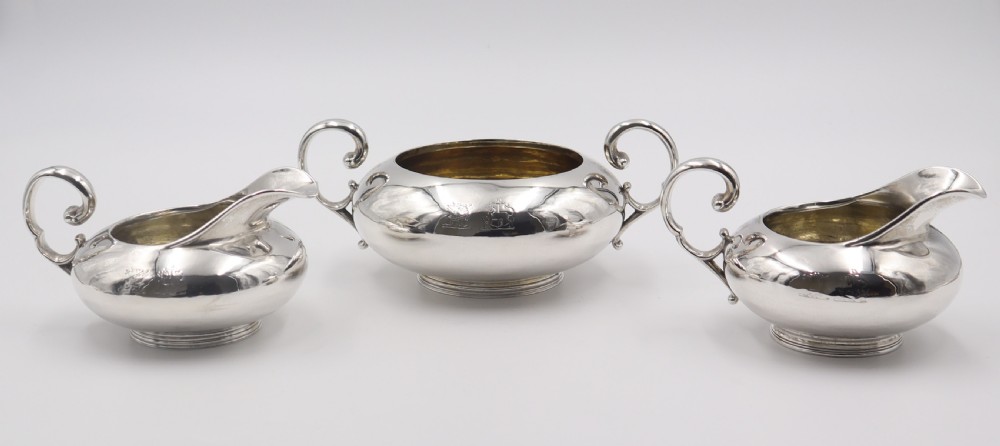 Antique Silver Sugar & Cream Suite.