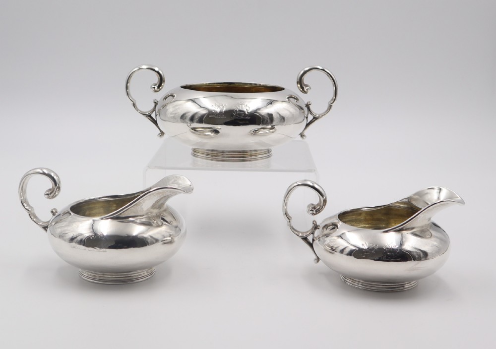 Antique Silver Sugar & Cream Suite. View II