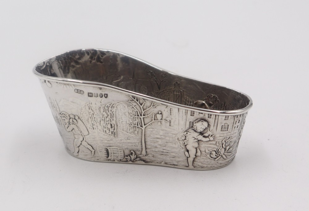 Antique Silver Toy Baby's Bath.