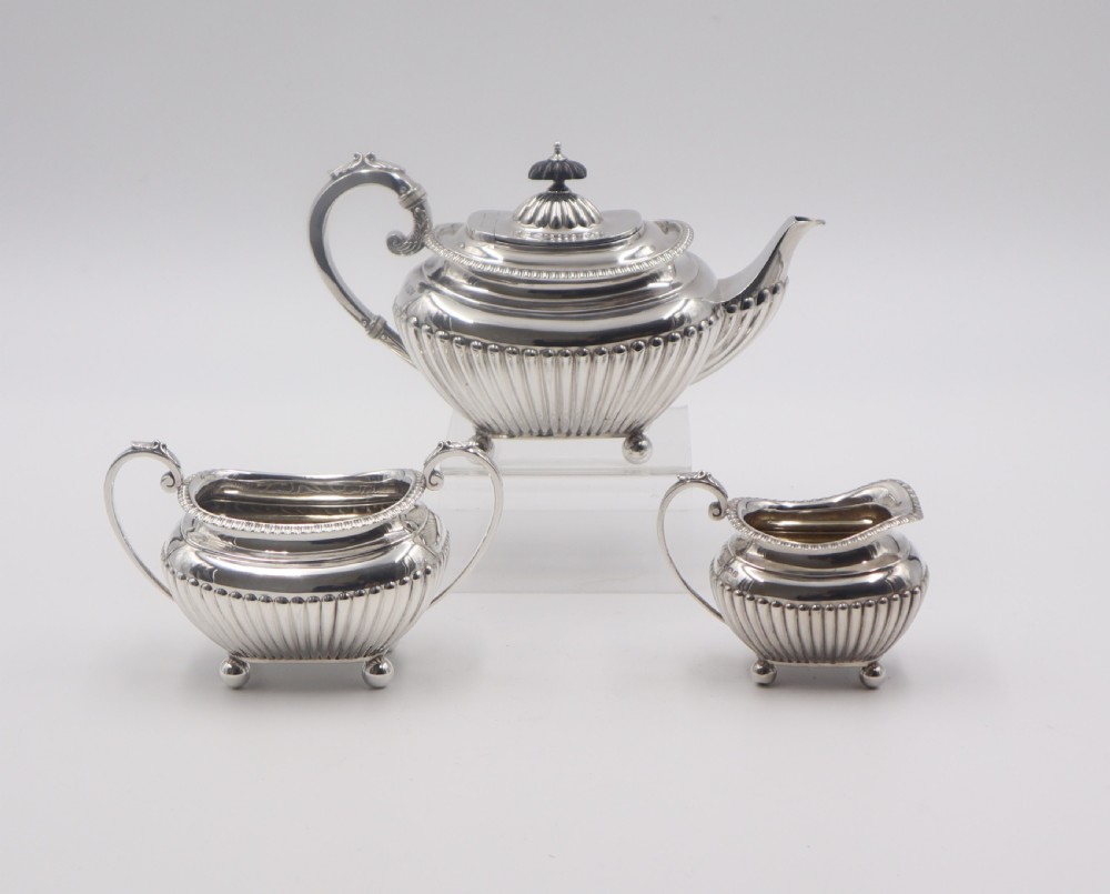 Antique Silver Bachelor Tea Set. View II