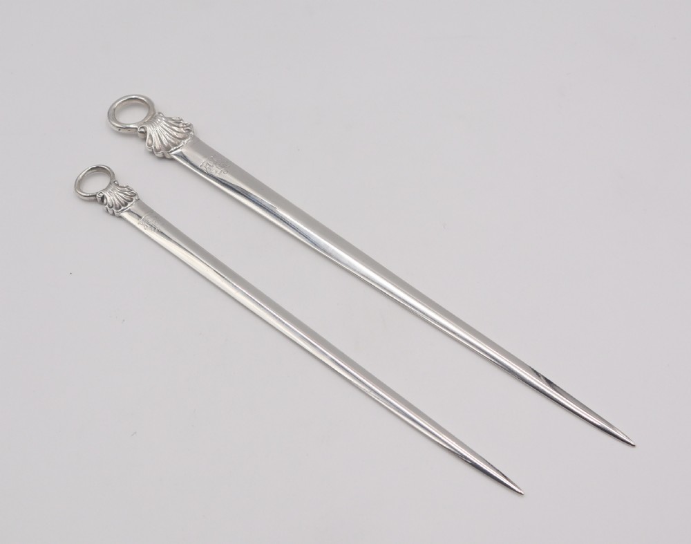 Antique Silver Skewer Set. View II