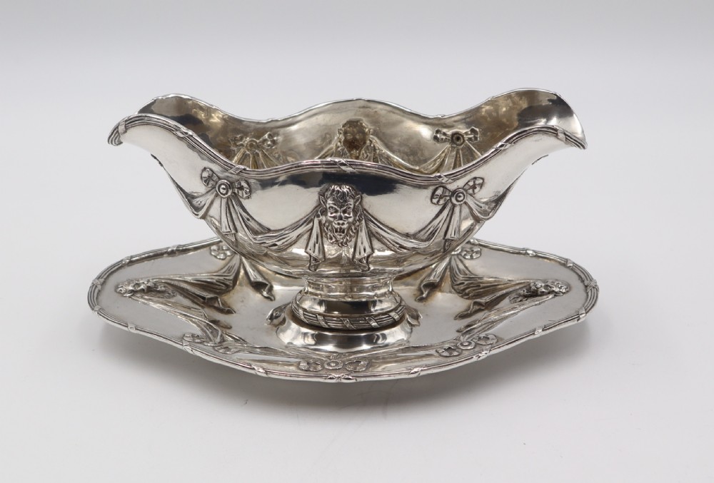 Pair Of Antique Silver Sauce Tureens. View IV