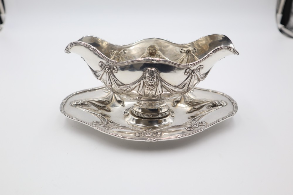 Pair Of Antique Silver Sauce Tureens. View VI