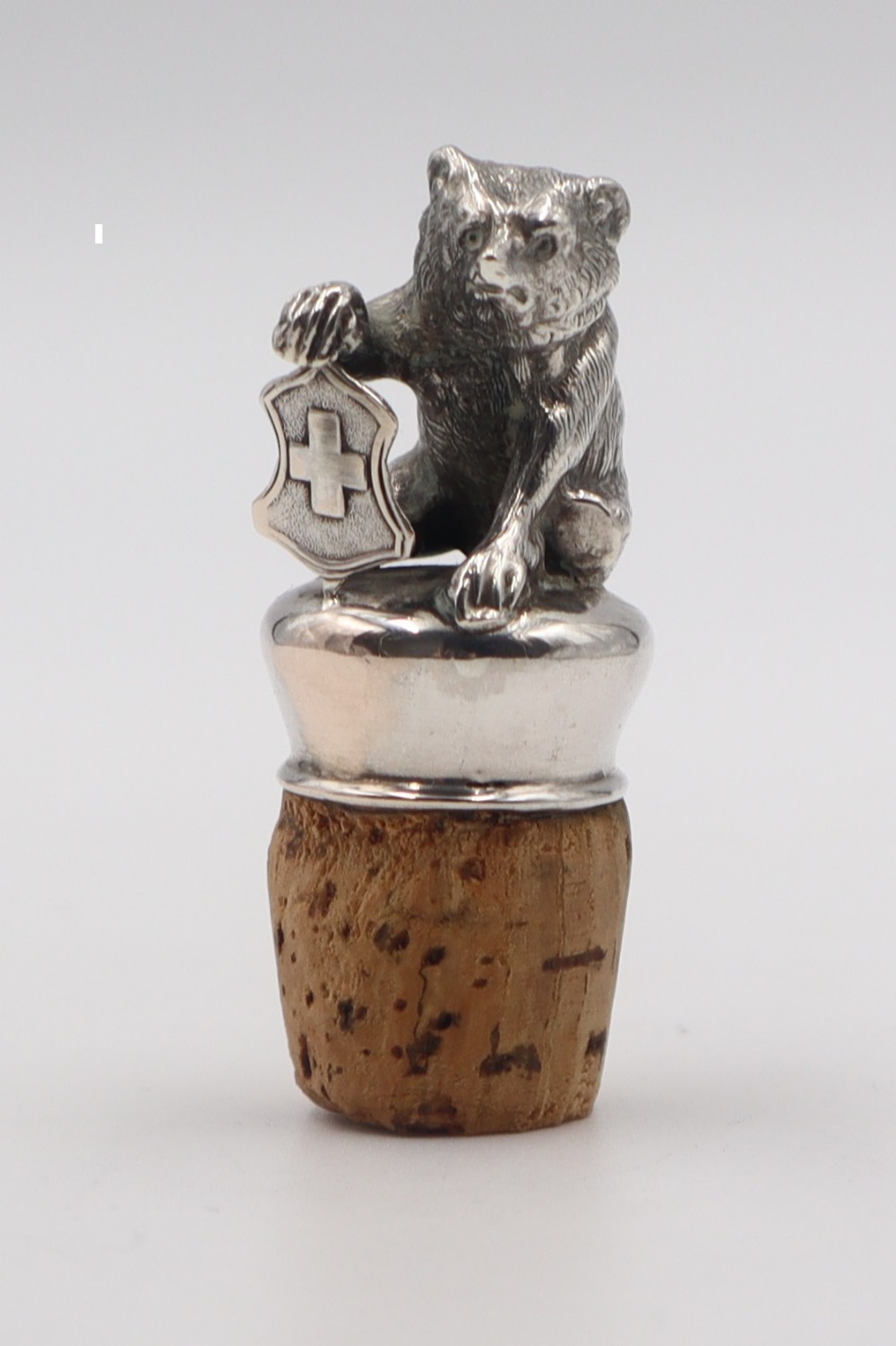Antique Silver Wine Bottle Stopper.