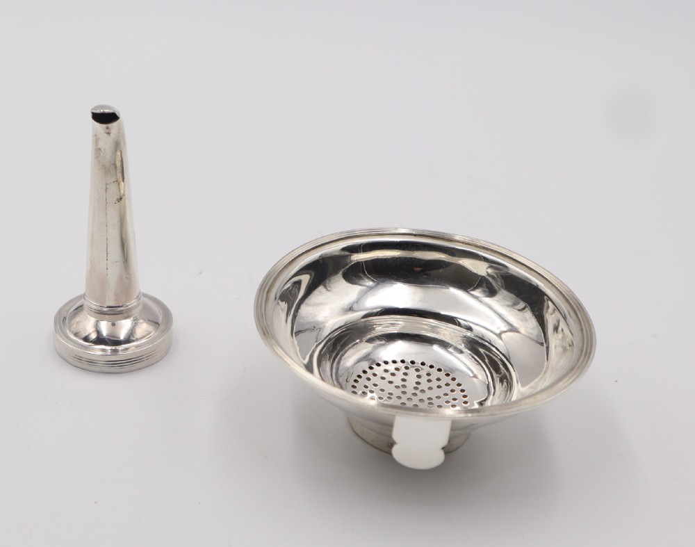 Antique Silver Wine Funnel. View II