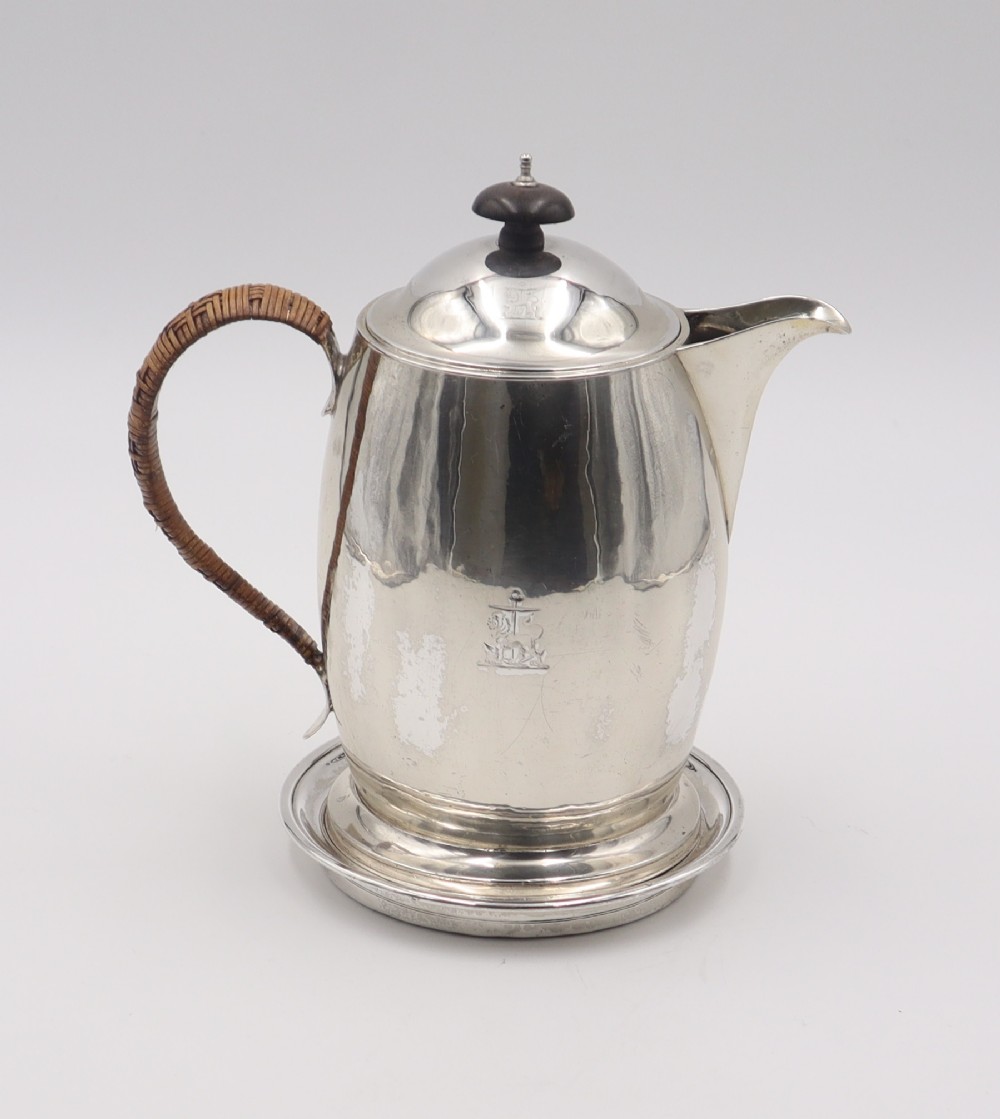 Antique Silver Coffee Jug & Stand.