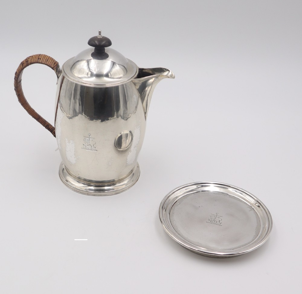 Antique Silver Coffee Jug & Stand. View III