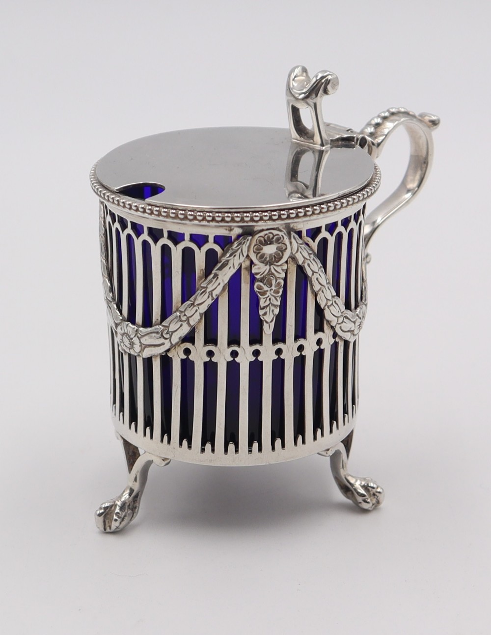 Antique Silver Mustard Pot.