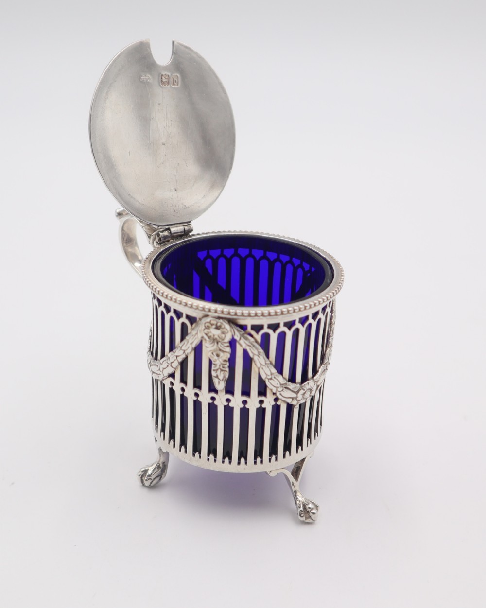 Antique Silver Mustard Pot. View VI