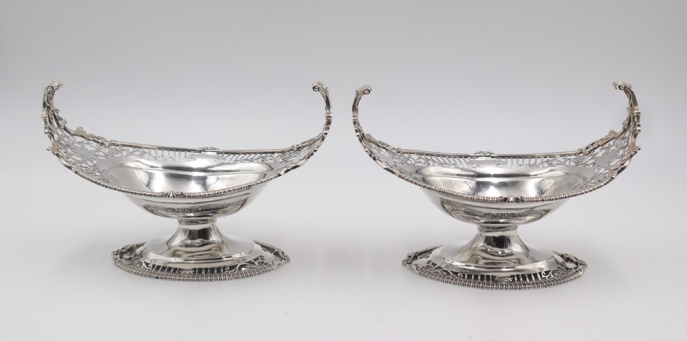 Pair Antique Silver Sweet  Stands.