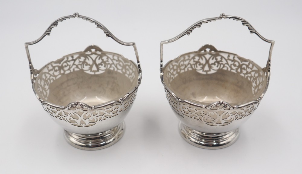Pair Of Silver Sweet Baskets. View III