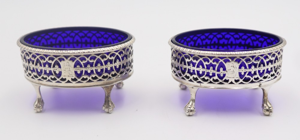 Pair Antique Silver 